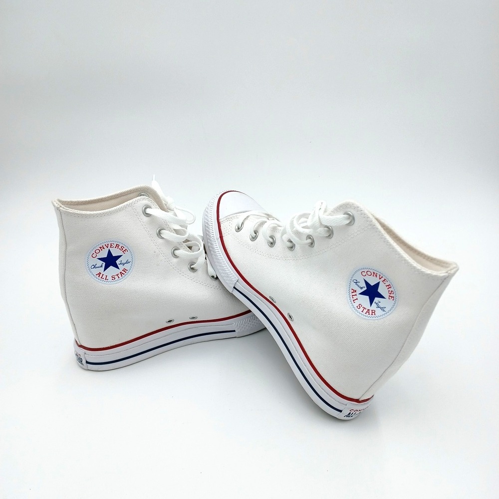 Womens Converse White Chuck Taylor All Star Wedge Platform Shoes A11908C Size 11